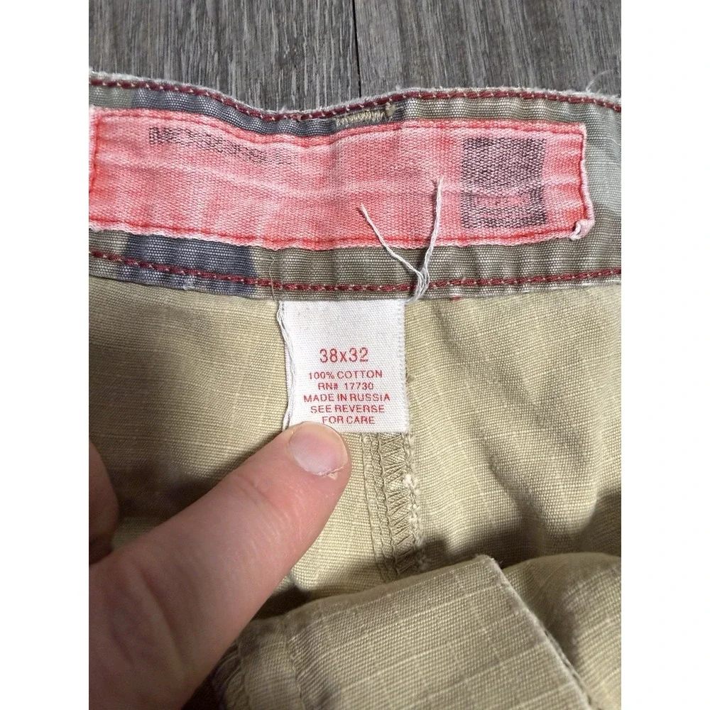 Vintage Mossimo Pants Men's 38x30 Baggy Wide Leg Grunge Military Paratrooper Y2K